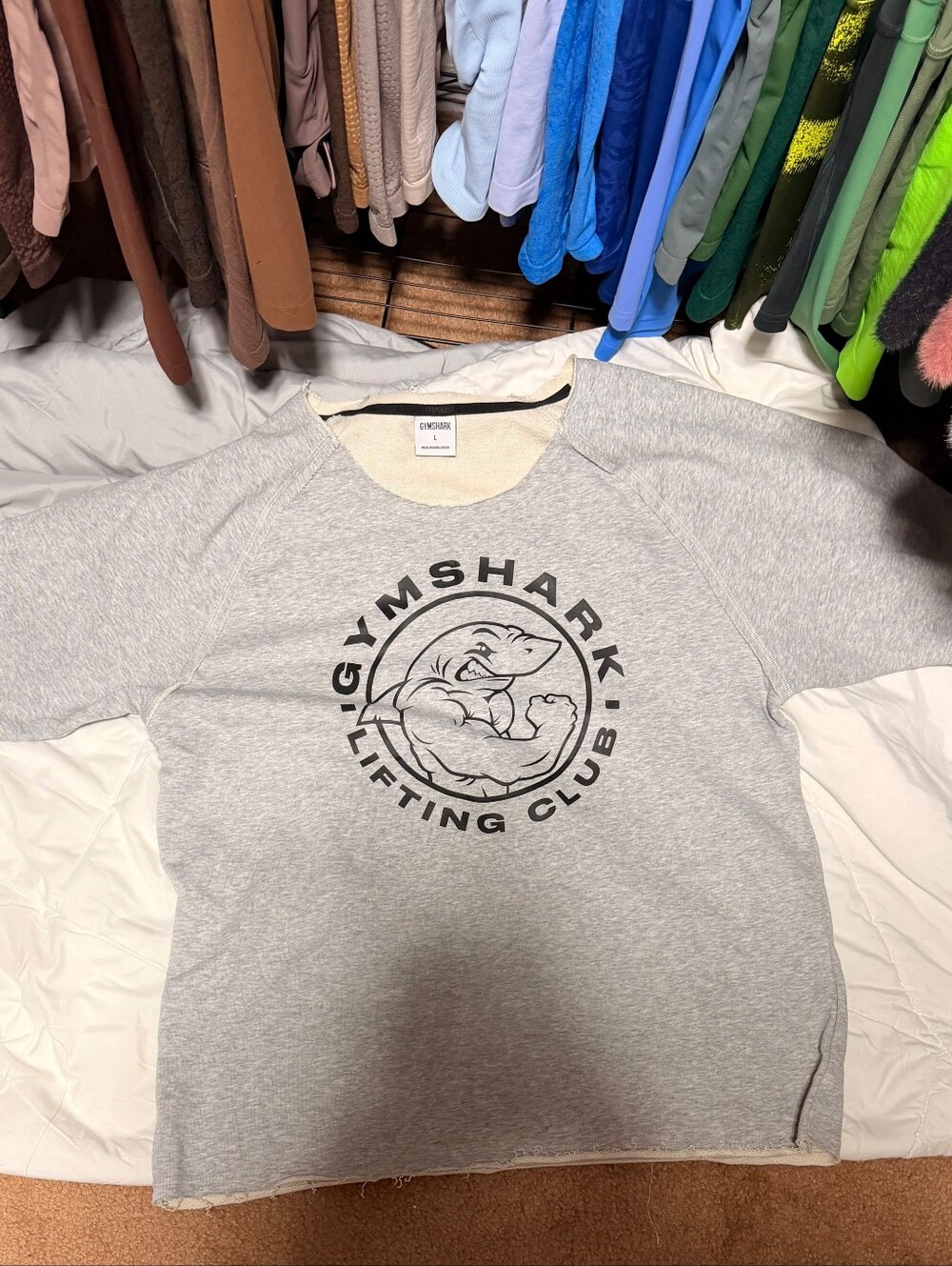 Gymshark Light Gray 'Lifting Club' Short Sleeve Tee
